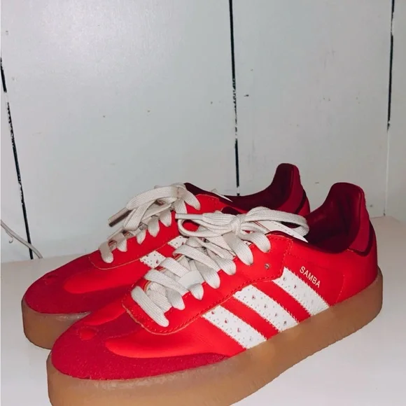Adidas Samba Red and White Sneakers - Picture 3 of 5